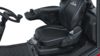 Olika sätesvarianter ger perfekt komfort. Lindes truck H20-H25 har perfekt sittkomfort.