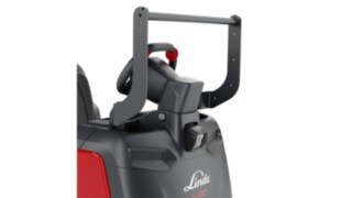 Närbild på en plocktruck med hållare för tillbehör