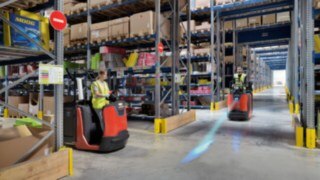 Det optiska varningssystemet Linde BlueSpot™ från Linde Material Handling Det optiska varningssystemet Linde BlueSpot™ gör trucken synlig utan att den väsnas.