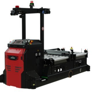 AGV I-MATIC CT core är utrustad med en dubbel upptagning och transport av gods från transportörsystem.