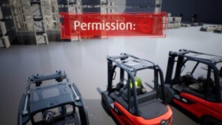 Med myLinde kan ni ange vilken förare som har rätt att använda vilken truck vid vilken tidpunkt. Animerad video av inloggning med Access Control från myLinde