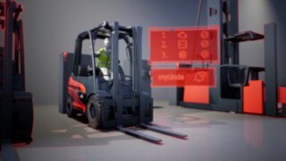 Med hjälp av verktyget för daglig tillsyn i myLinde kan ni övervaka truckarnas status före varje skift.  Animerad video av PreOp Check i myLinde