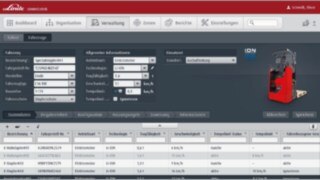 Området Administration i fleet management-systemet connect:desk från Linde Material Handling I området Administration i fleet management-programmet connect:desk från Linde Material Handling kan stora mängder data hanteras.