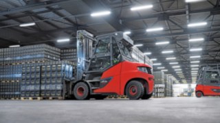 Linde E-truck i arbete på Radeberger Linde E-truck i arbete på Radeberger