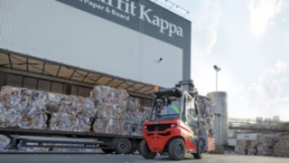 Dieseltrucken H50 från Linde Material Handling på Smurfit Kappa