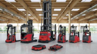 Linde Material Handlings utbud av automatiserade truckar. Linde Material Handlings utbud av automatiserade truckar.