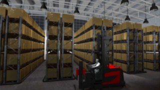 Trucken tar emot körorder från lagerhanteringssystemet Video om lagernavigeringen från Linde Material Handling
