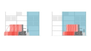 Graphic on the speed reduction before and within the braking zone Graphic on the speed reduction before and within the braking zone