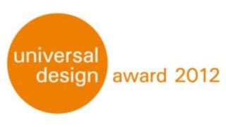 2012 vann dieseltrucken H40 – H50 från Linde Universal Design Award. Logotyp Universal Design Award
