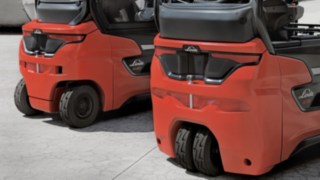 Detaljerad bild av en styraxel från Linde truckar.