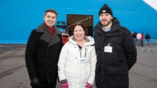 Lindes Ronnie Berggren, Therese Green från SSAB och Marcus Wallgren från Almroths Lindes Ronnie Berggren, Therese Green från SSAB och Marcus Wallgren från Almroths